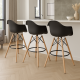 Стілець Тауер Вуд Eames барний високий чорний