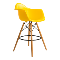 Барный стул Тауер Вуд Eames высокий желтый