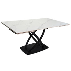 Стіл HILDA CERAMIC 160(240)*90 білий мат/чорний