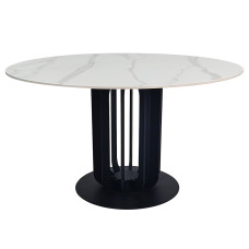 Стіл OLYMPIA CERAMIC стіл білий мат/чорний д,130
