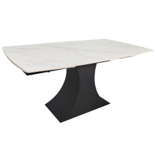 Стіл GILBERT CERAMIC 160(240)*90 білий мат/чорний