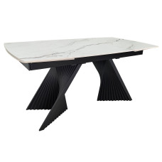 Стіл EDMUND CERAMIC 160(240)*90 білий мат/чорний