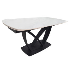Стіл TYLER CERAMIC 160(240)*90 білий мат/чорний