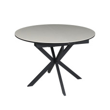 Стіл GENEWA CERAMIC 105(140)*105 стіл бежевий/чорний