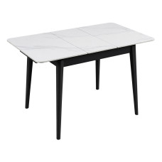 Стіл TALLINN CERAMIC 90(120)*70 білий/чорний каркас