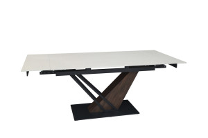 Стіл FERNANDO CERAMIC 160(220)*90 бежевий мат/темний горіх