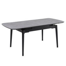 Стіл DUBLIN CERAMIC 120(180)*80 світло-сірий/чорний каркас