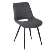 Стілець NORA чорний каркас/темно-сірий тк.