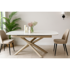 Стіл Copenhagen Gloss Ceramic Platinum Art Stone beige T7091A