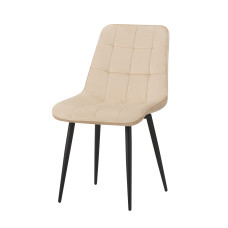 Стілець Bronx Beige KC-226, велюрова оббивка, металеві ніжки, чорний