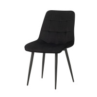 Стілець Bronx Black KC-226, велюрова оббивка, металеві ніжки, чорний