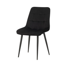 Стілець Bronx Black KC-226, велюрова оббивка, металеві ніжки, чорний