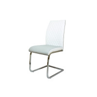 Стул Oscar Grey/White DС-2120 с П-образной металлической ногой и сиденьем из кожзаменителя