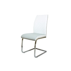 Стілець Oscar Grey/White DС-2120 з П-подібною металевою ногою та сидінням з шкірзамінника