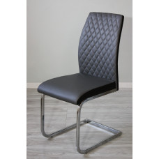 Стілець Oscar Black/Grey DС-2120 з П-подібною металевою ногою та сидінням з шкірзамінника