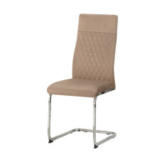 Стілець Ostin Beige DC-22218-2 з П-подібною металевою ногою та сидінням з велюру